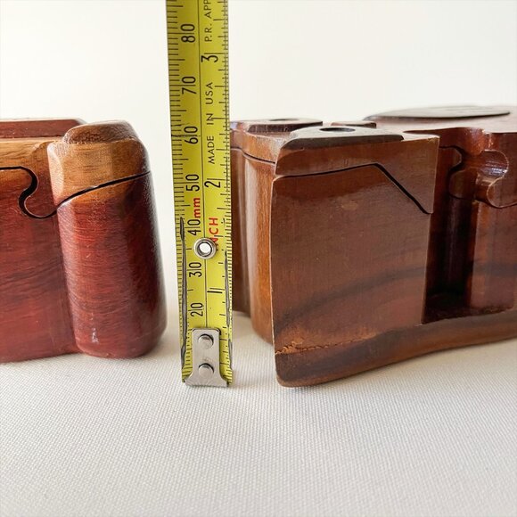 Owl Parrot Wooden Puzzle Boxes 2 Bird Animal Shaped Wood Trinket Boxes - Picture 4 of 6